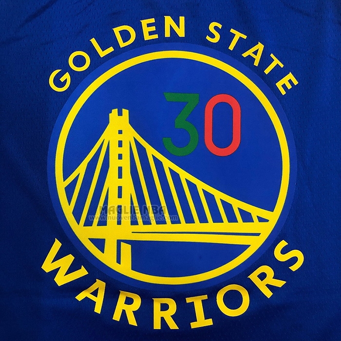 Maglia
 Stephen Curry NO 30 Golden State Warriors Icon Royal Special Mexico Edition Blu
